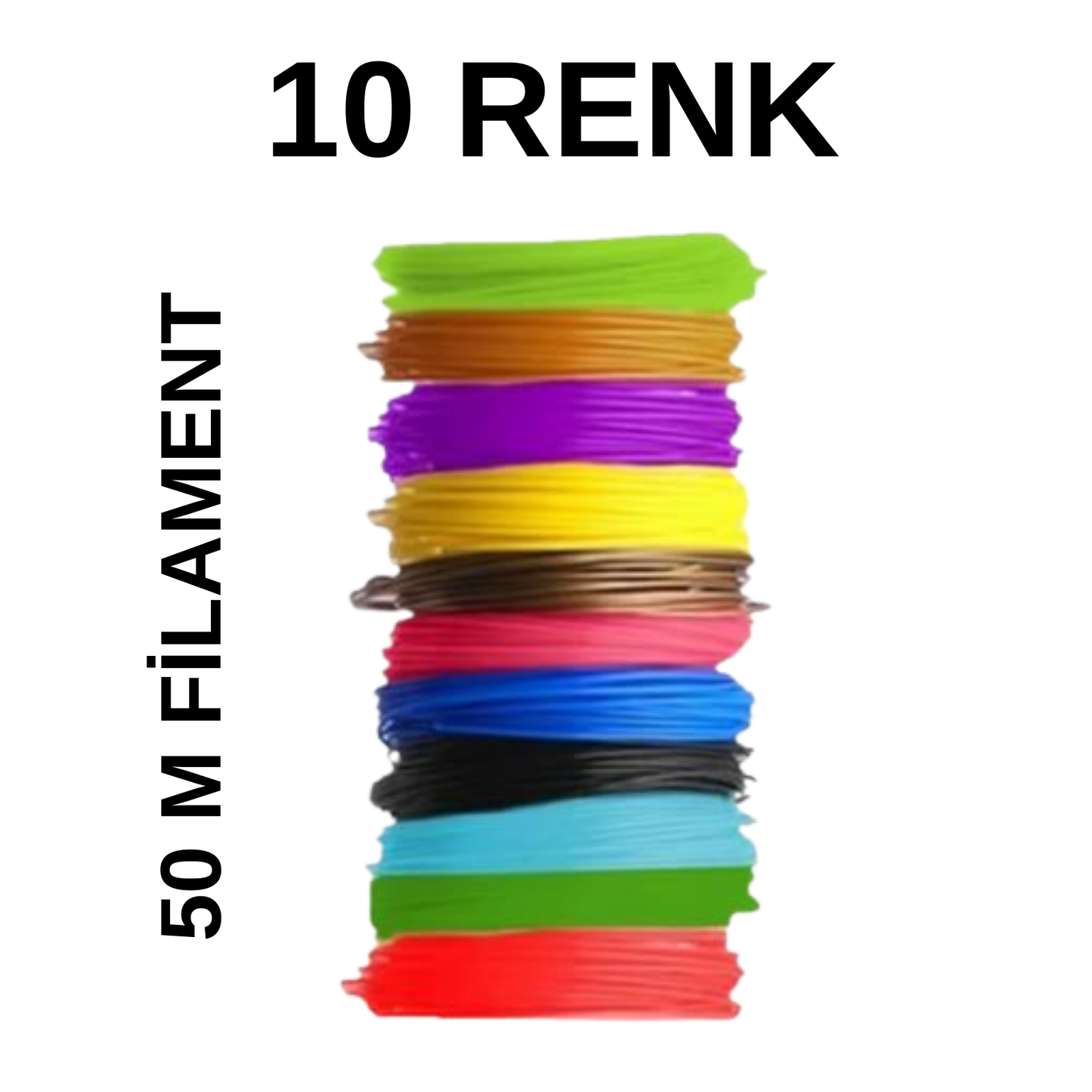 10 Renk 50M Filament İplik