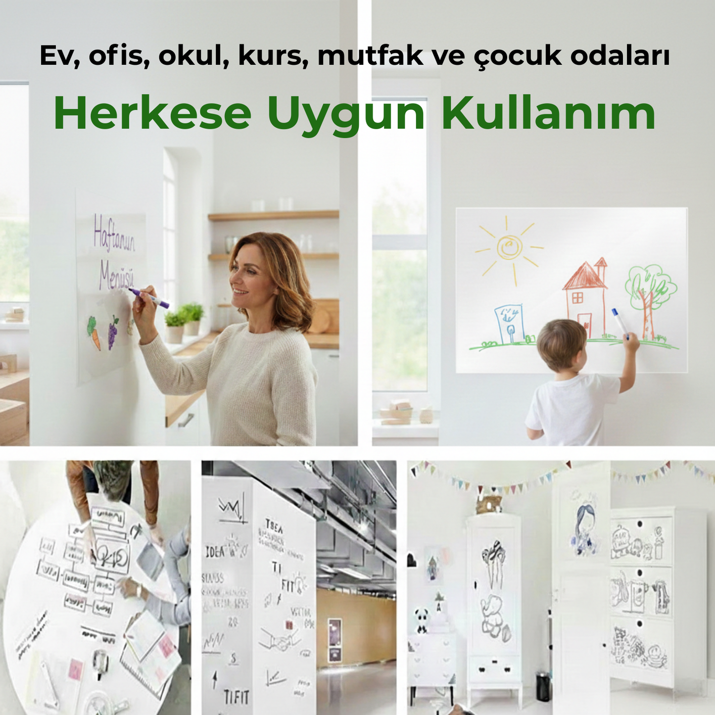 Elektrostatik Duvar Koruyucu Yazı Tahtası