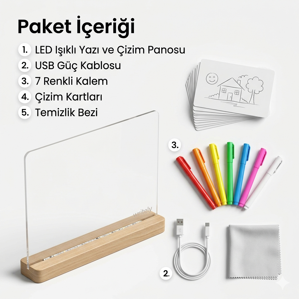 Writely LED Işıklı Yazı ve Çizim Panosu