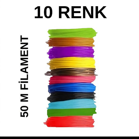 10 Renk 50M Filament İplik